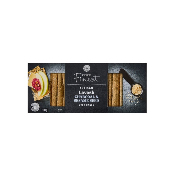 Coles Finest Artisan Lavosh Charcoal & Sesame Seed | 100g