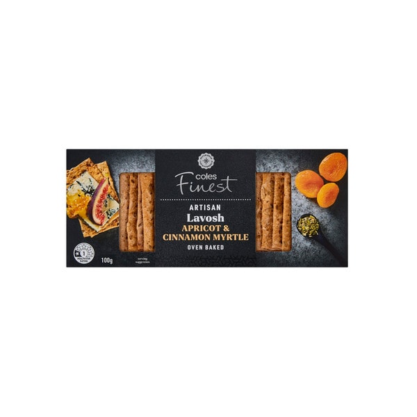 Coles Finest Artisan Lavosh Apricot & Cinnamon Myrtle | 100g