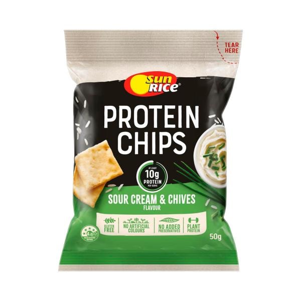 Sunrice Protein Chips Sour Cream & Chives | 50g