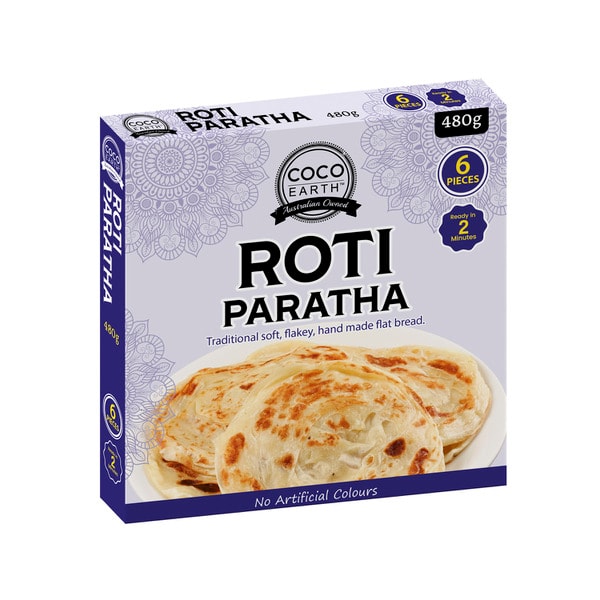 Coco Earth Roti Paratha Bread 6 Pack | 480g