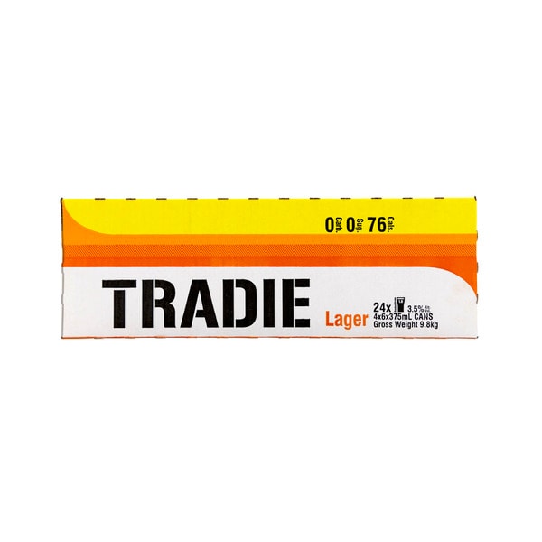 Tradie Zero Carb Lager Can 375mL | 24 Pack