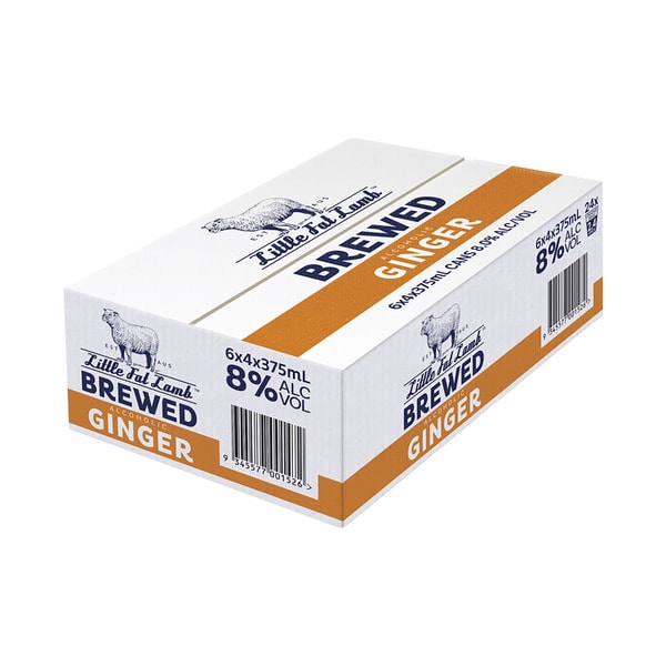 Little Fat Lamb Brewed Ginger Can 375mL | 24 Pack