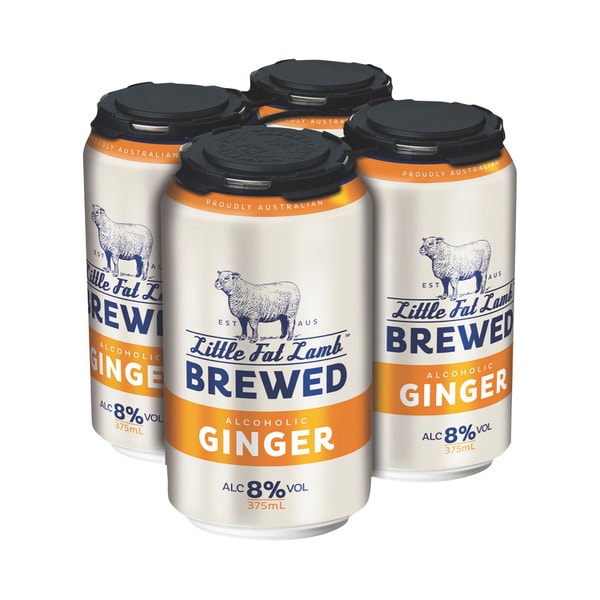 Little Fat Lamb Brewed Ginger Can 375mL | 4 Pack