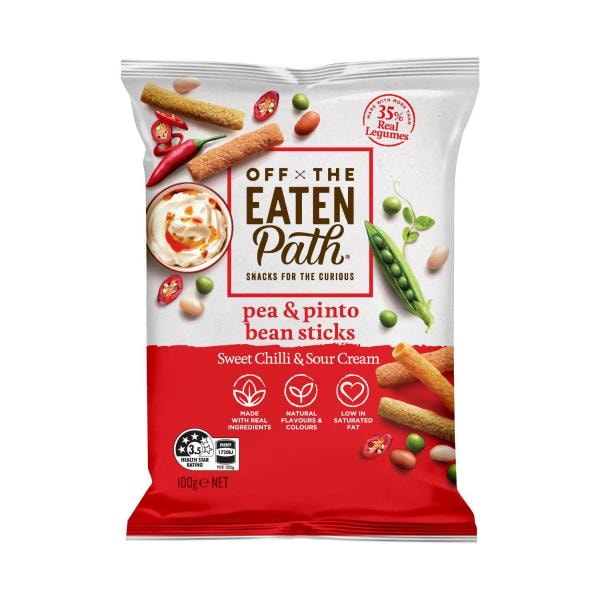 Off The Eaten Path Pea & Pinto Bean Sticks Sweet Chilli & Sour Cream | 100g