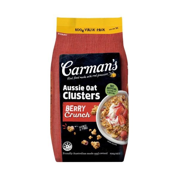 Carman's Aussie Oat Clusters Berry Crunch Value Pack | 800g
