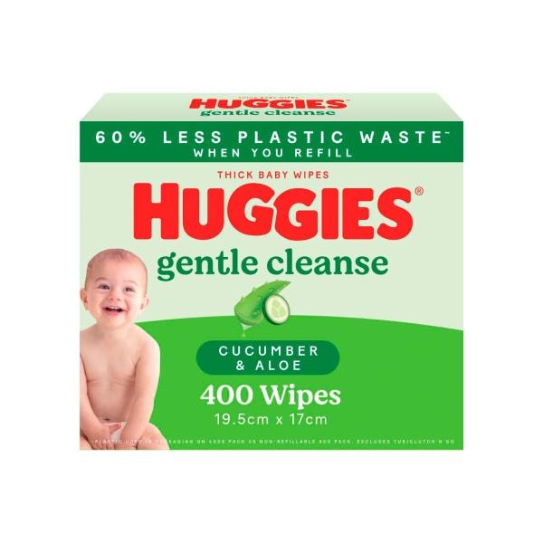 Huggies Baby Wipes Refills Cucumber & Aloe | 400 pack