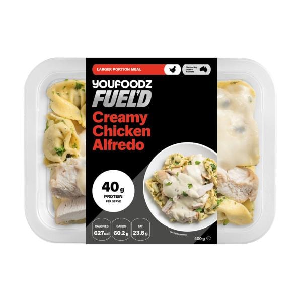 Youfoodz Fueld Creamy Chicken Alfredo Tortellini | 400g