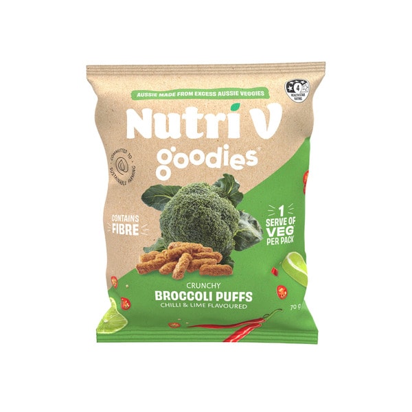 Nutri V Goodies Crunchy Broccoli Puffs Chilli & Lime | 70g
