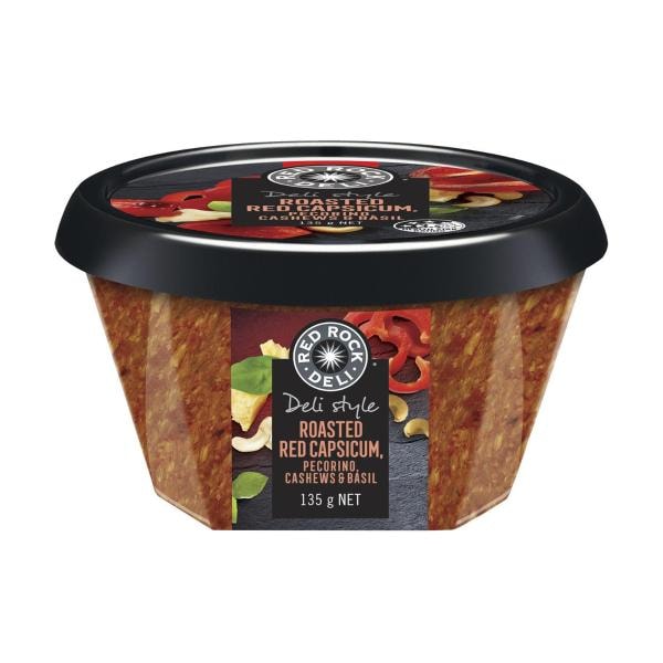 Red Rock Deli Dip Roasted Capsicum Pecorino Cashew & Basil | 135g