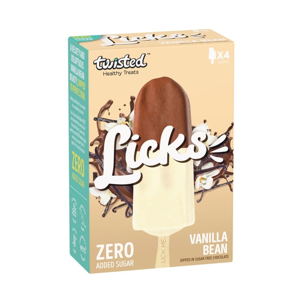 Twisted Licks 99% Sugar Free Dipped Vanilla Bean 4 pack | 320mL