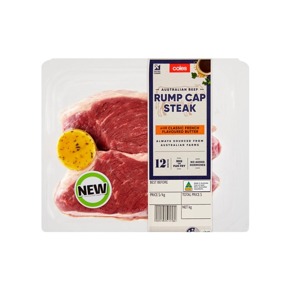 Coles Beef Rump Cap Steak French Style Butter | approx. 350g