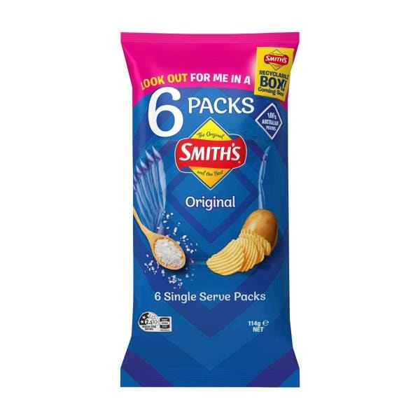 Smith's Crinkle Cut Original Chips 6 pack | 114g