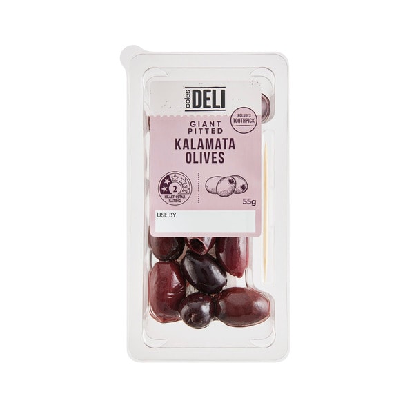 Coles Giant Pitted Kalamata Olives Snack Pack | 55g