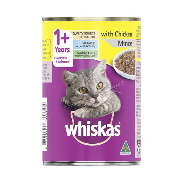 Whiskas 1+ Years Wet Cat Food Chicken Mince Can | 400g