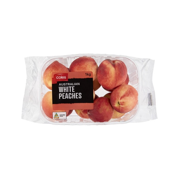 Coles White Peaches Prepacked | 1kg