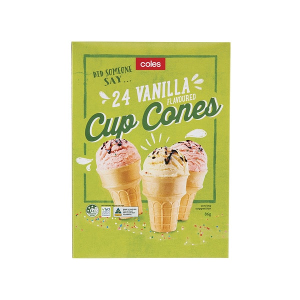 Coles Ice Cream Cones Vanilla Cups | 24 pack