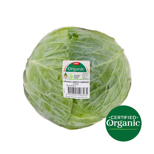 Coles Organic Cabbage Whole | 1 each