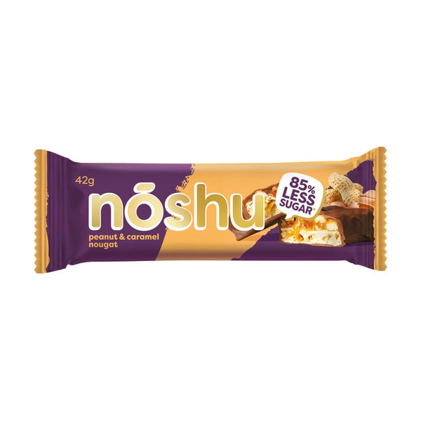 Noshu Less Sugar Milk Chocolate Peanut & Caramel Noughat Bar | 42g