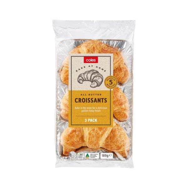Coles Bakery Croissants 3 Pack | 189g