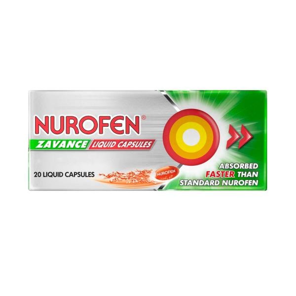 Nurofen Zavance Fast Pain Relief 200mg Ibuprofen Liquid Capsules | 20 pack