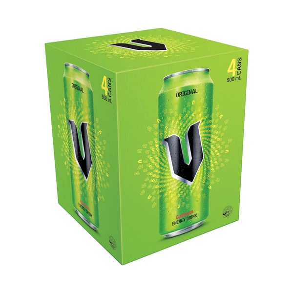 V Energy Drink Can 4x500mL | 4 pack