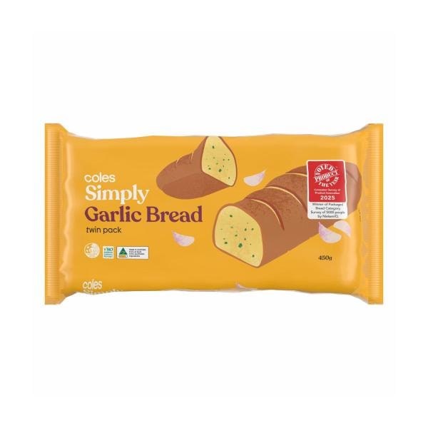 Coles Simply Garlic Bread Twin Pack | 450g