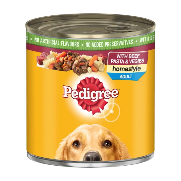 Pedigree Homestyle Beef Pasta & Vegies Adult Wet Dog Food Can | 700g