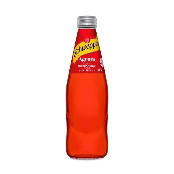 Schweppes Agrum Blood Orange Soft Drink Bottles Glass Multipack 300mL x 4 Pack | 4 pack
