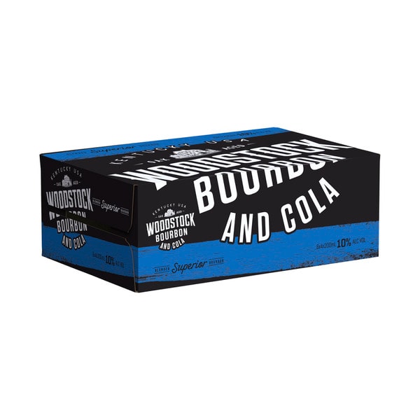 Woodstock Bourbon & Cola 10% Can 200mL | 24 Pack