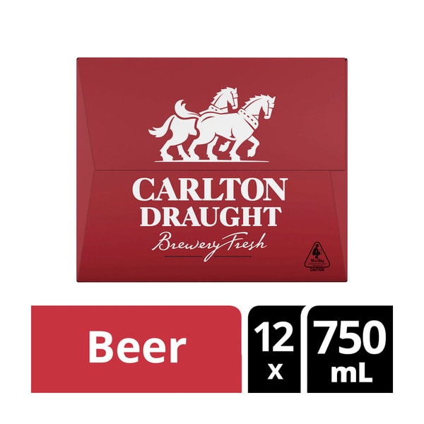 Carlton Draught Rack Pack Bottle 750mL | 12 Pack
