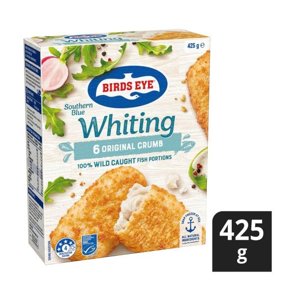 Birds Eye Frozen Southern Blue Whiting Fish Fillets 6 Pack | 425g