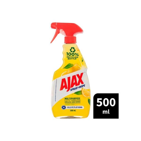 Ajax Spray N Wipe Lemon Citrus 5 in 1 Multi Purpose Cleaner Trigger Pack | 500mL