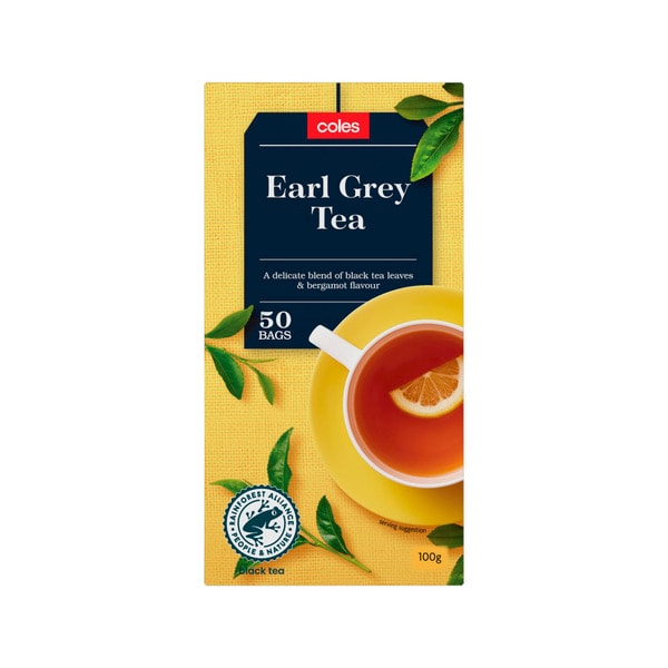Coles Earl Grey Tea Bags 50 Pack | 92.5g