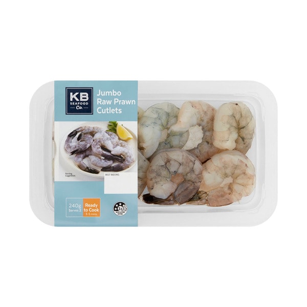 KB Jumbo Raw Prawn Cutlets | 240g