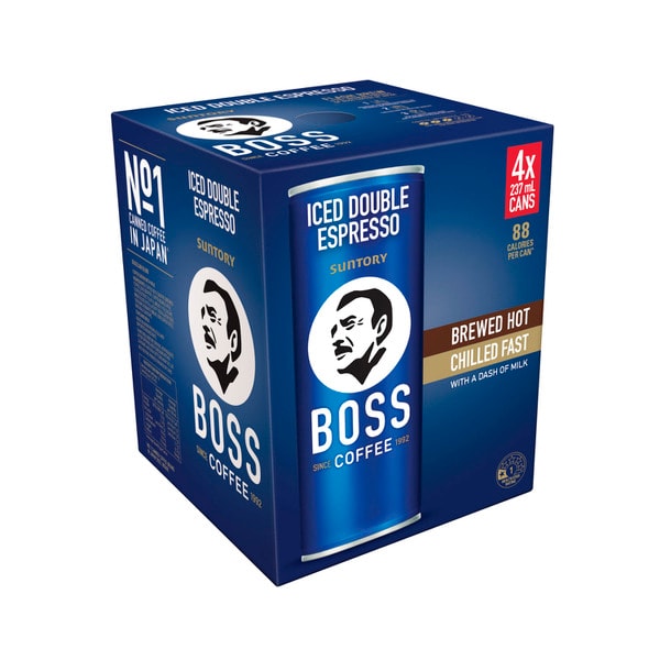 Boss Double Espresso Ice Coffee 4x237mL | 4 pack