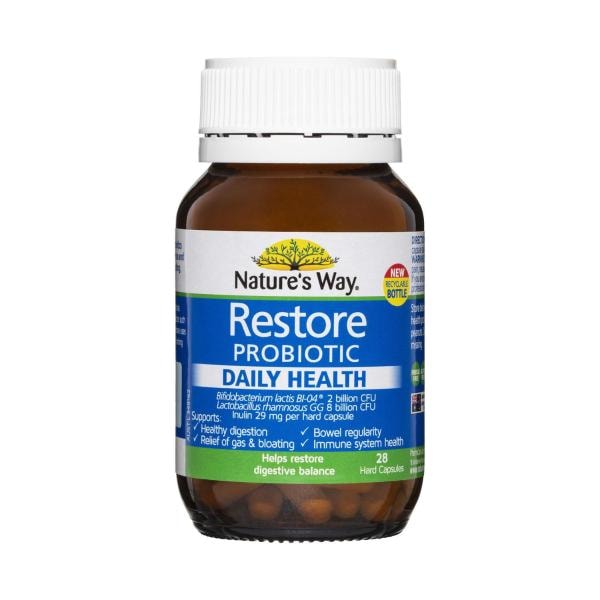 Natures Way Restore Probiotic Daily Health Capsules | 28 pack