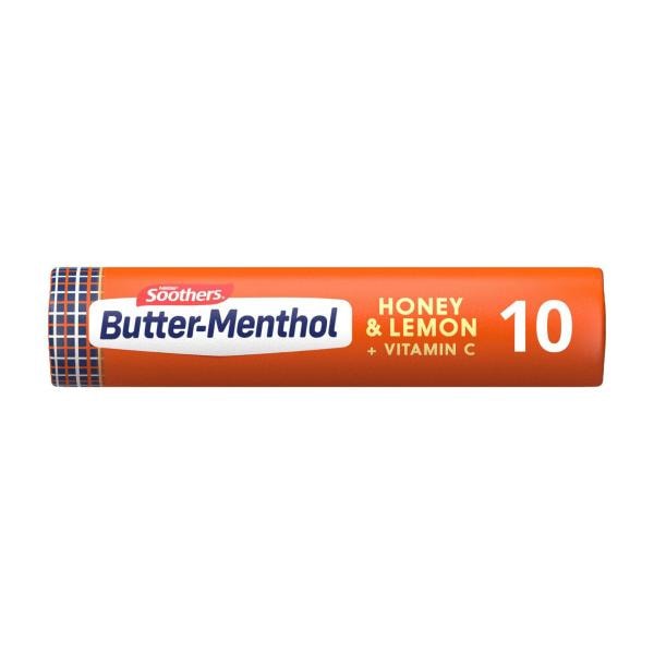 Soothers Butter Menthol Liquid Centre Honey Lemon Throat Lozenges | 10 pack