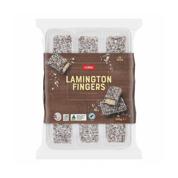 Coles Bakery Lamington Fingers 18 pack | 350g