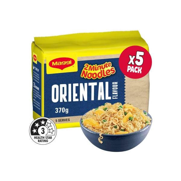 Maggi 2 Minute Instant Noodles Oriental Flavour 5 Pack | 370g