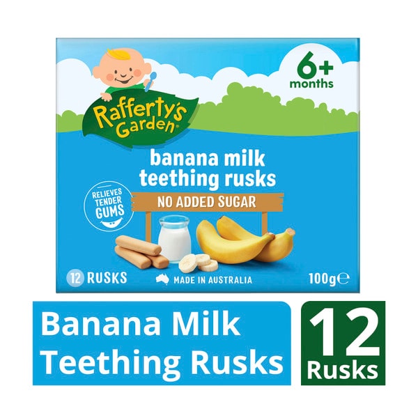 Rafferty's Garden Banana Milk Teething Rusks Baby Food 6+ Months | 100g