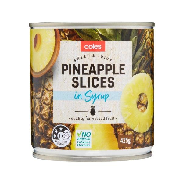 Coles Pineapple Slices in Syrup | 425g