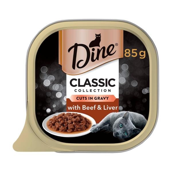 Dine Cuts In Gravy with Beef & Liver Wet Cat Food Tray | 85g