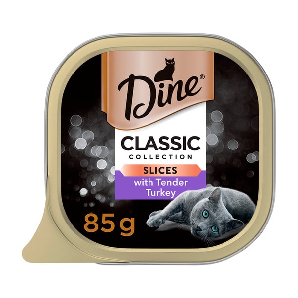 Dine Wet Cat Food Tender Turkey Slices Tray | 85g