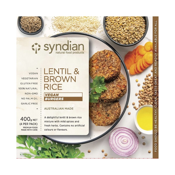 Syndian Frozen Gluten Free Lentil Burgers | 400g