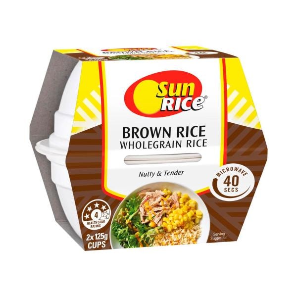 Sunrice Long Grain Brown Rice Cup 2 pack | 250g