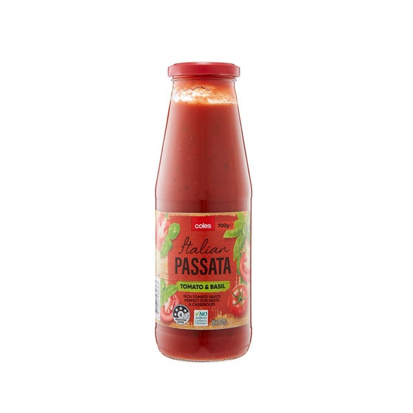 Coles Passata Tomato & Basil | 700g