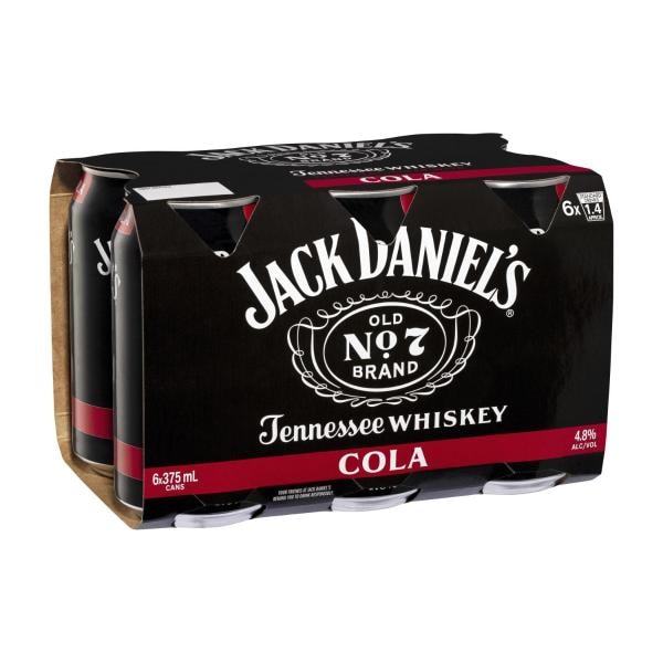 Jack Daniels & Cola Can 375mL | 6 Pack