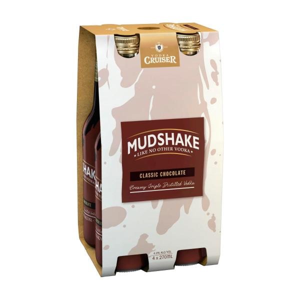 Vodka Cruiser Mudshake Chocolate Bottle 270mL | 4 Pack