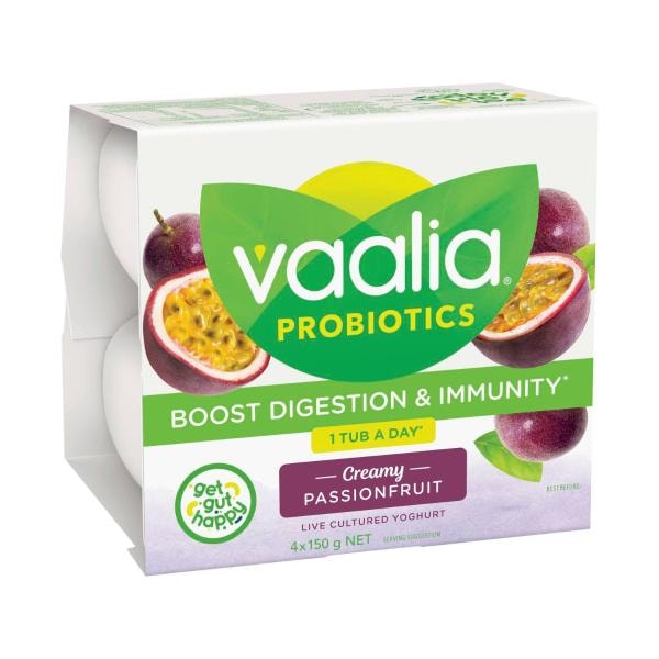 Vaalia Low Fat Passionfruit Yoghurt 4 Pack | 150g