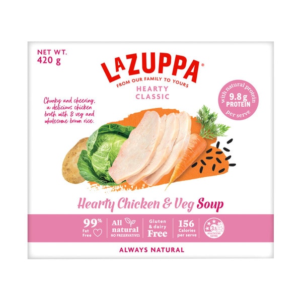 La Zuppa Microwaveable Soup Bowl Hearty Chicken & Vegetable Soup | 420g